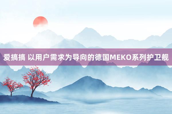 爱搞搞 以用户需求为导向的德国MEKO系列护卫舰