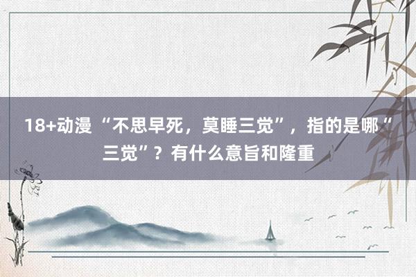 18+动漫 “不思早死，莫睡三觉”，指的是哪“三觉”？有什么意旨和隆重