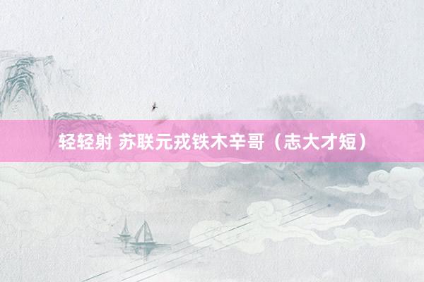 轻轻射 苏联元戎铁木辛哥（志大才短）